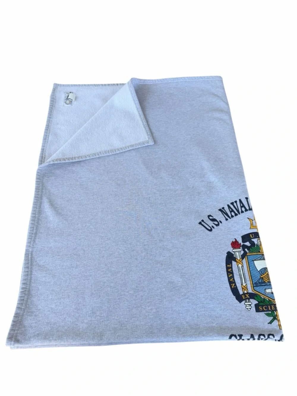 US Naval Academy Class of 2016 Sweatshirt Stadium Blanket Heather Gray 52x71 GUC